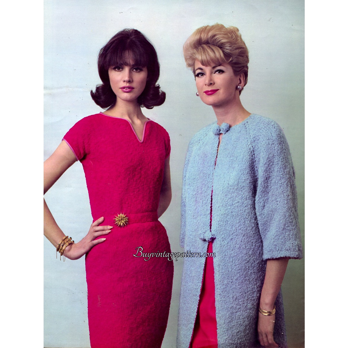 Vintage Dress,Coat knitting patterns downloadable PDF