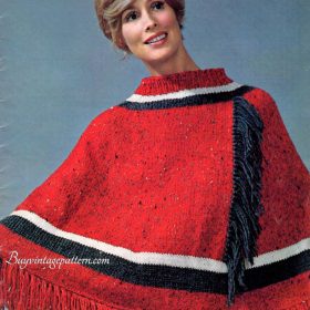 Vintage Cape Knitting pattern downloadable PDF