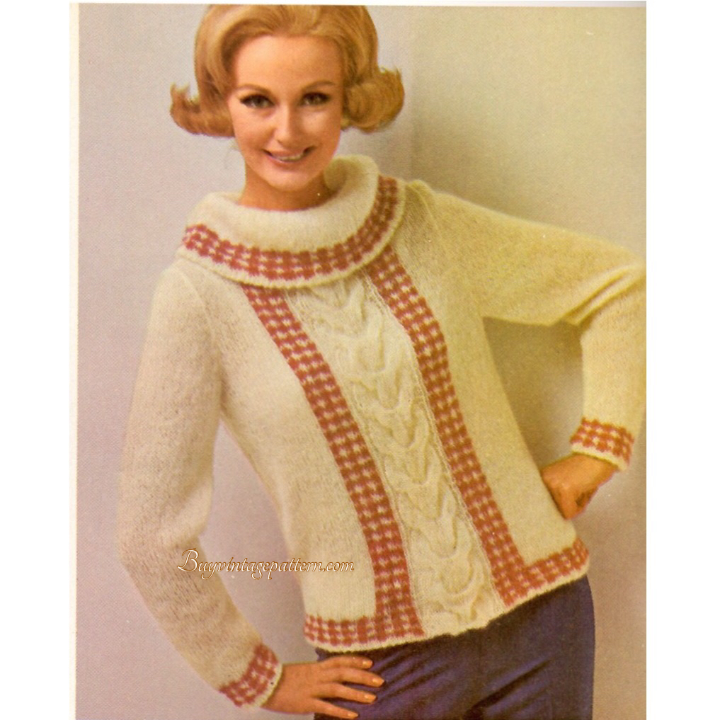 Vintage Sweater Knit pattern downloadable PDF