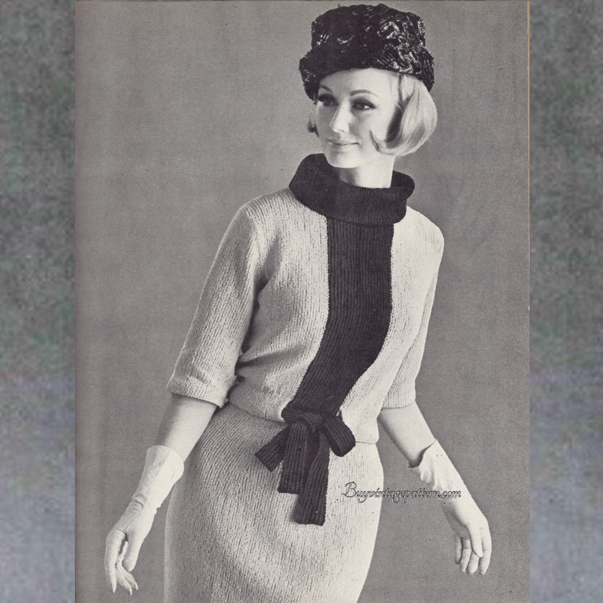 Vintage Dress Knitting pattern downloadable PDF