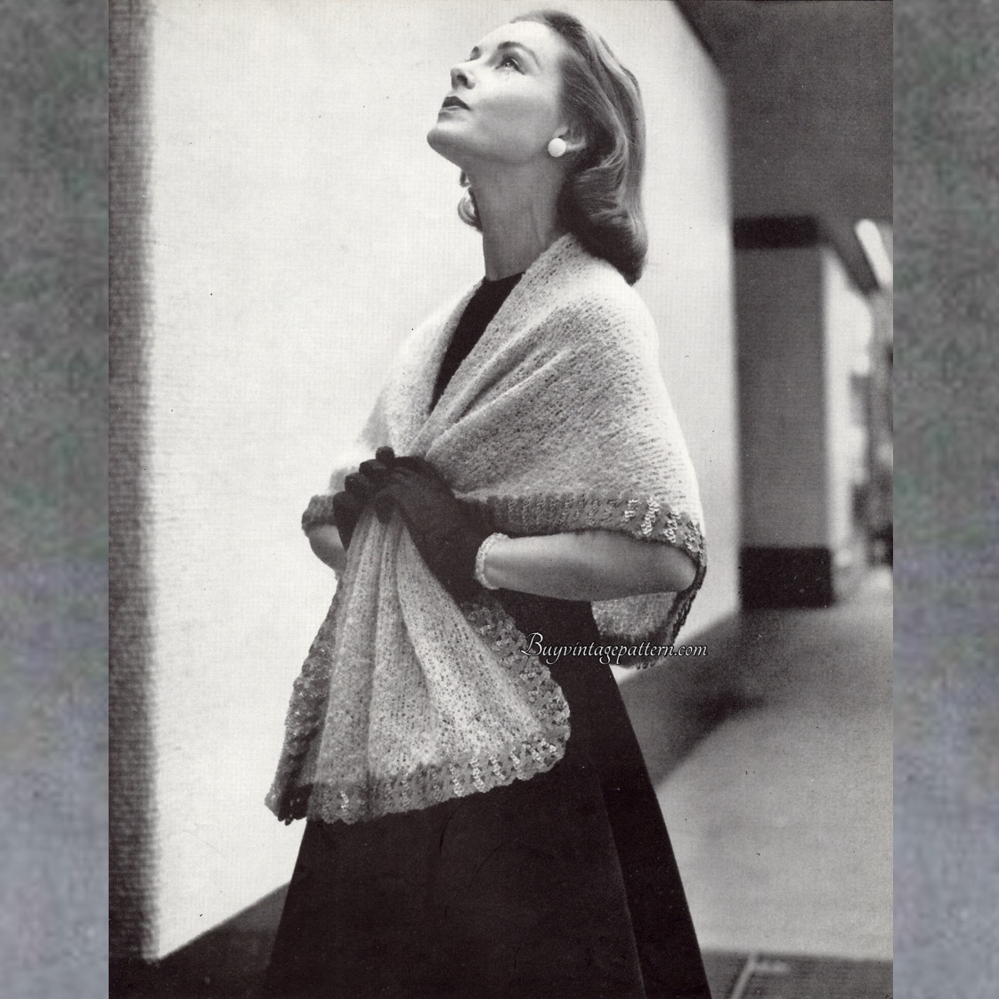 Vintage Wrap Knitting pattern downloadable PDF