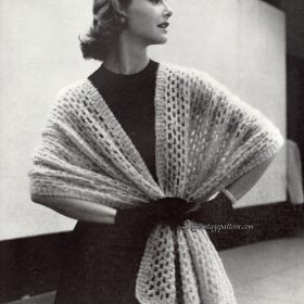 Vintage Shawl Knit pattern downloadable PDF