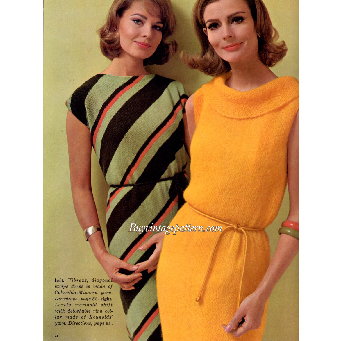 Vintage Dress Knitting pattern downloadable PDF