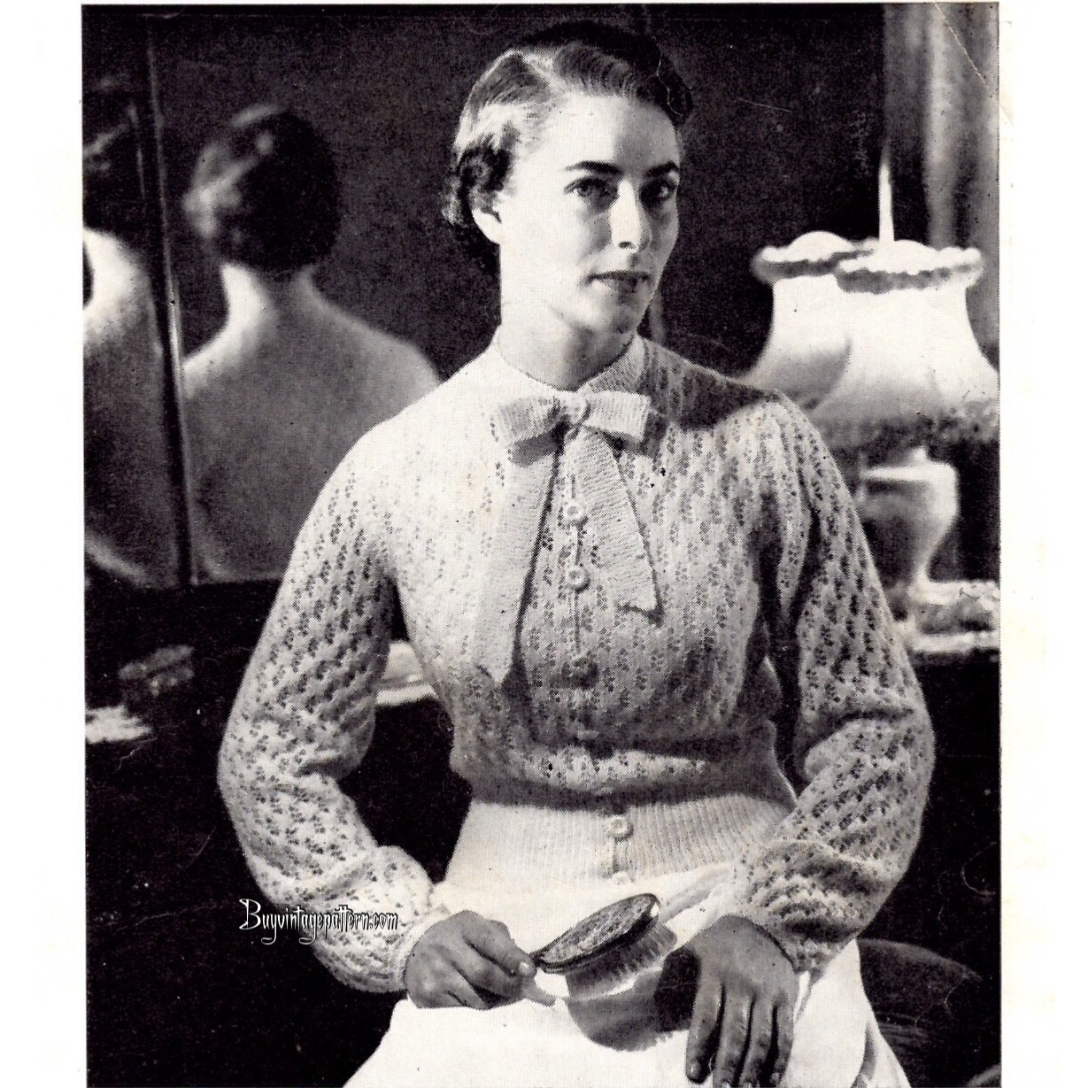 Vintage bedjacket knitting pattern downloadable PDF