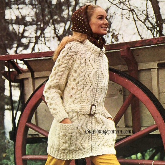 Vintage Jacket knitting pattern downloadable PDF