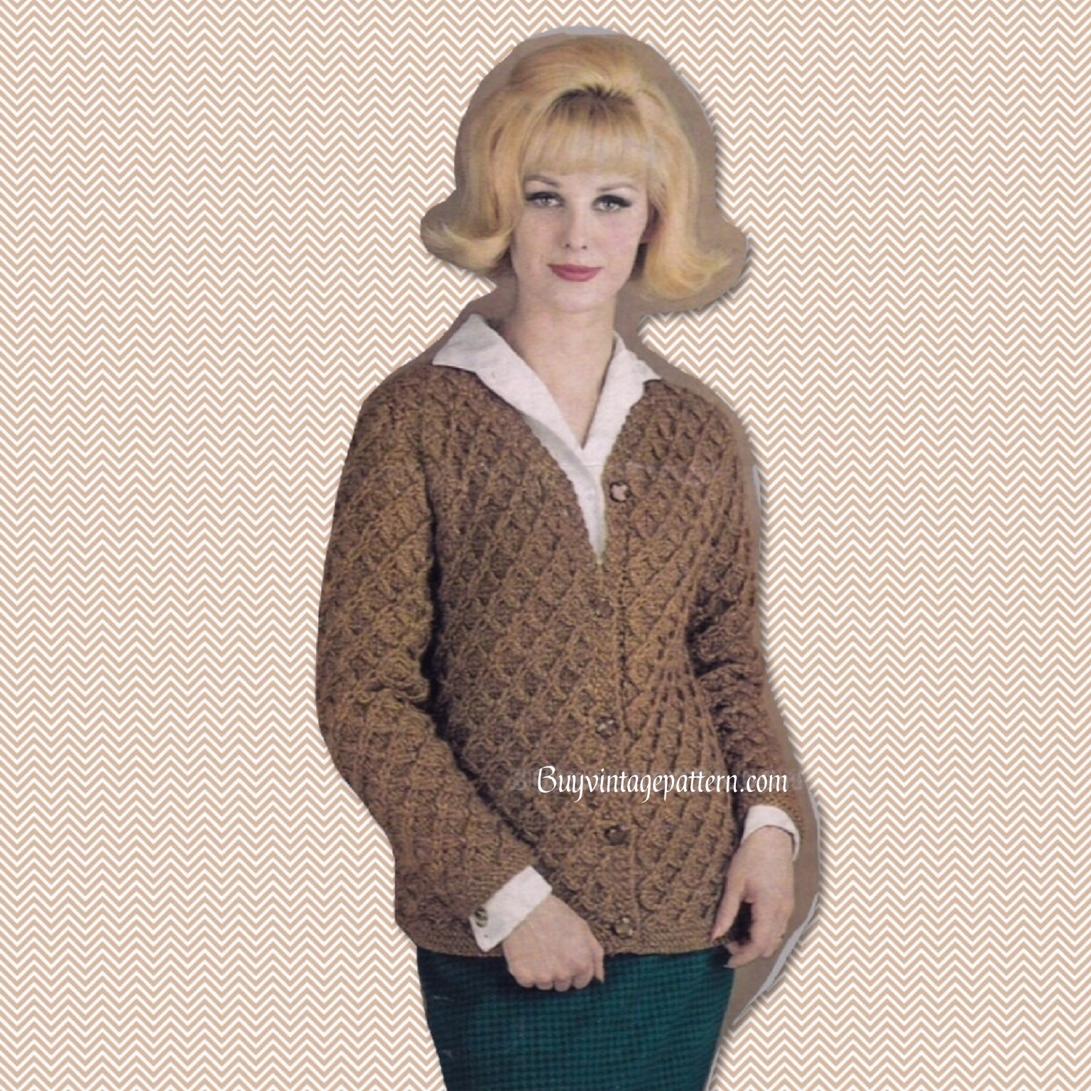 Vintage Jacket knitting pattern downloadable PDF