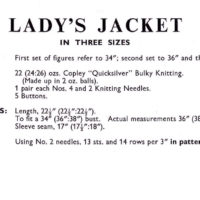 Vintage Jacket knitting pattern downloadable PDF - Image 2