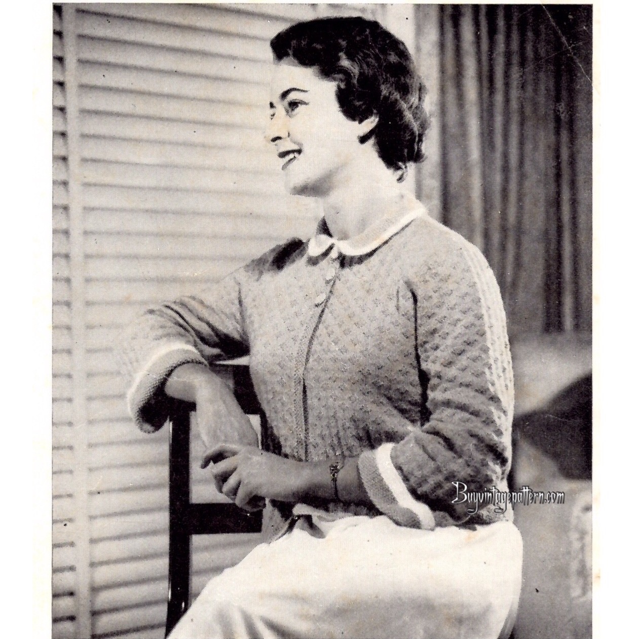Vintage bedjacket knitting pattern downloadable PDF