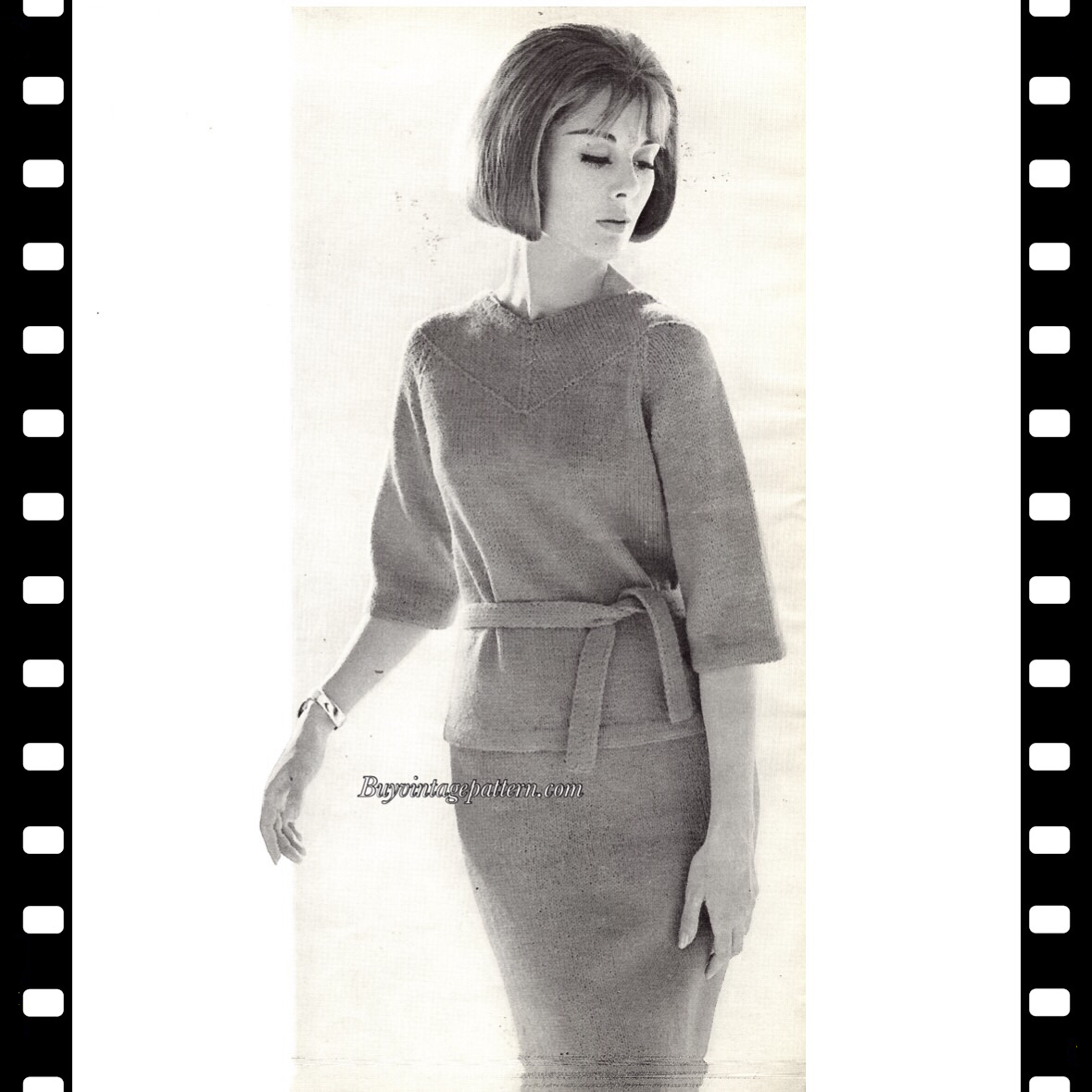 Vintage Dress Knitting pattern downloadable PDF