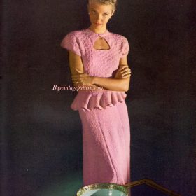 Vintage Dress Knitting pattern downloadable PDF