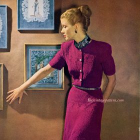 Vintage Dress Knitting pattern downloadable PDF