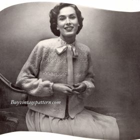 Vintage Bed Jacket Knit pattern downloadable PDF