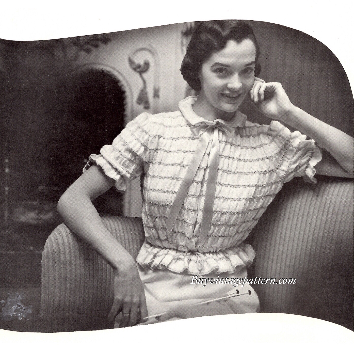 Vintage Bedjacket knitting pattern downloadable PDF