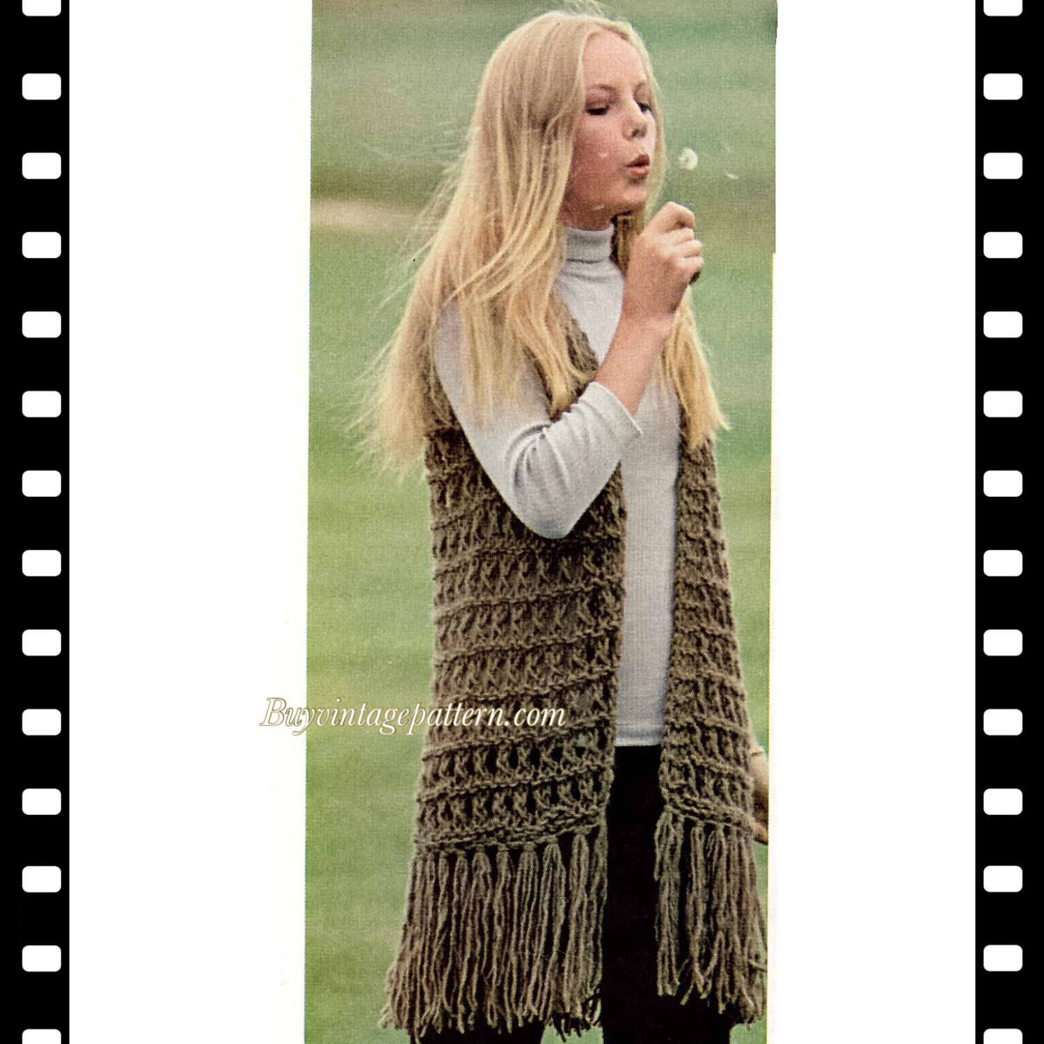 Vintage Vest crochet pattern downloadable PDF