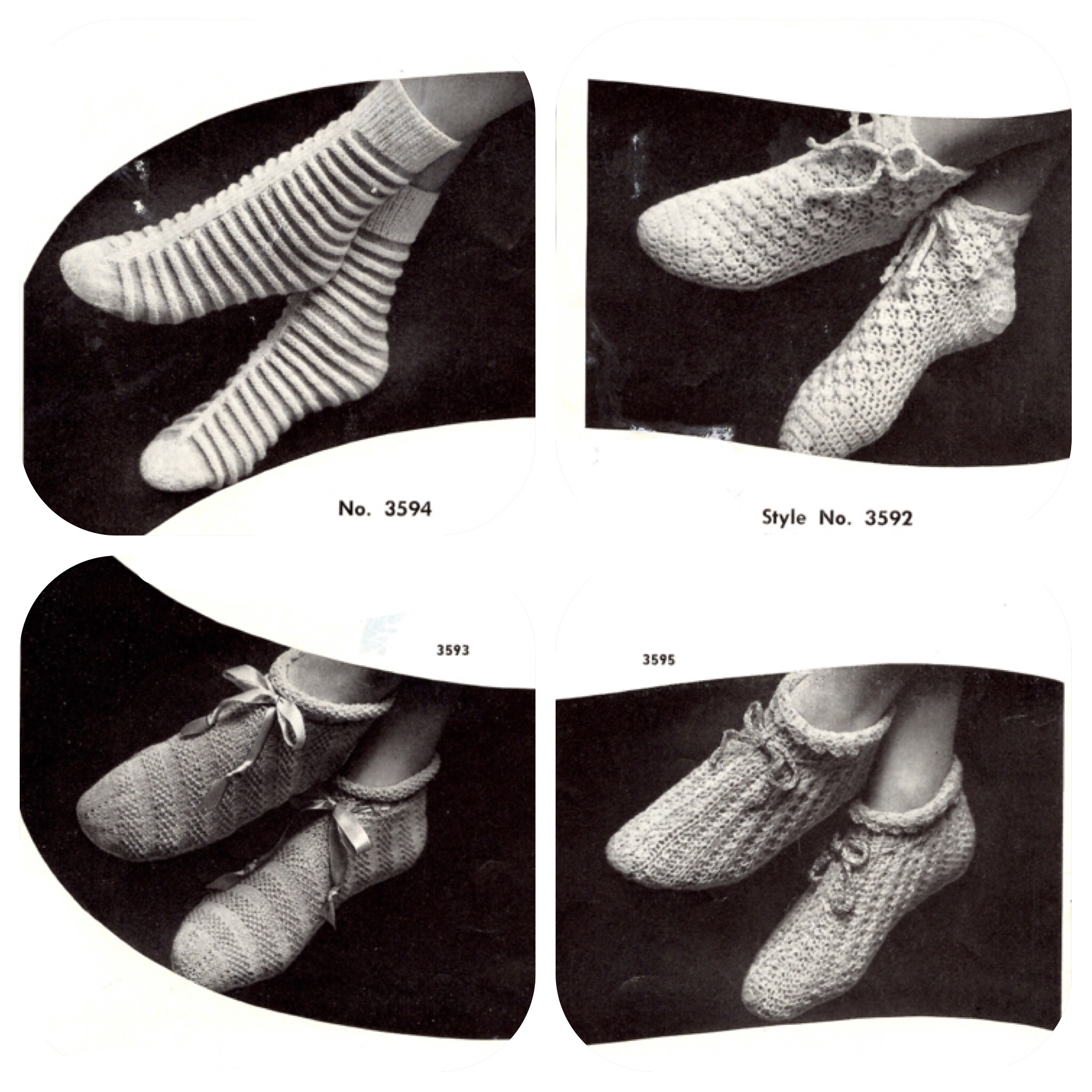 Vintage Bed Socks knit n crochet PDF patterns
