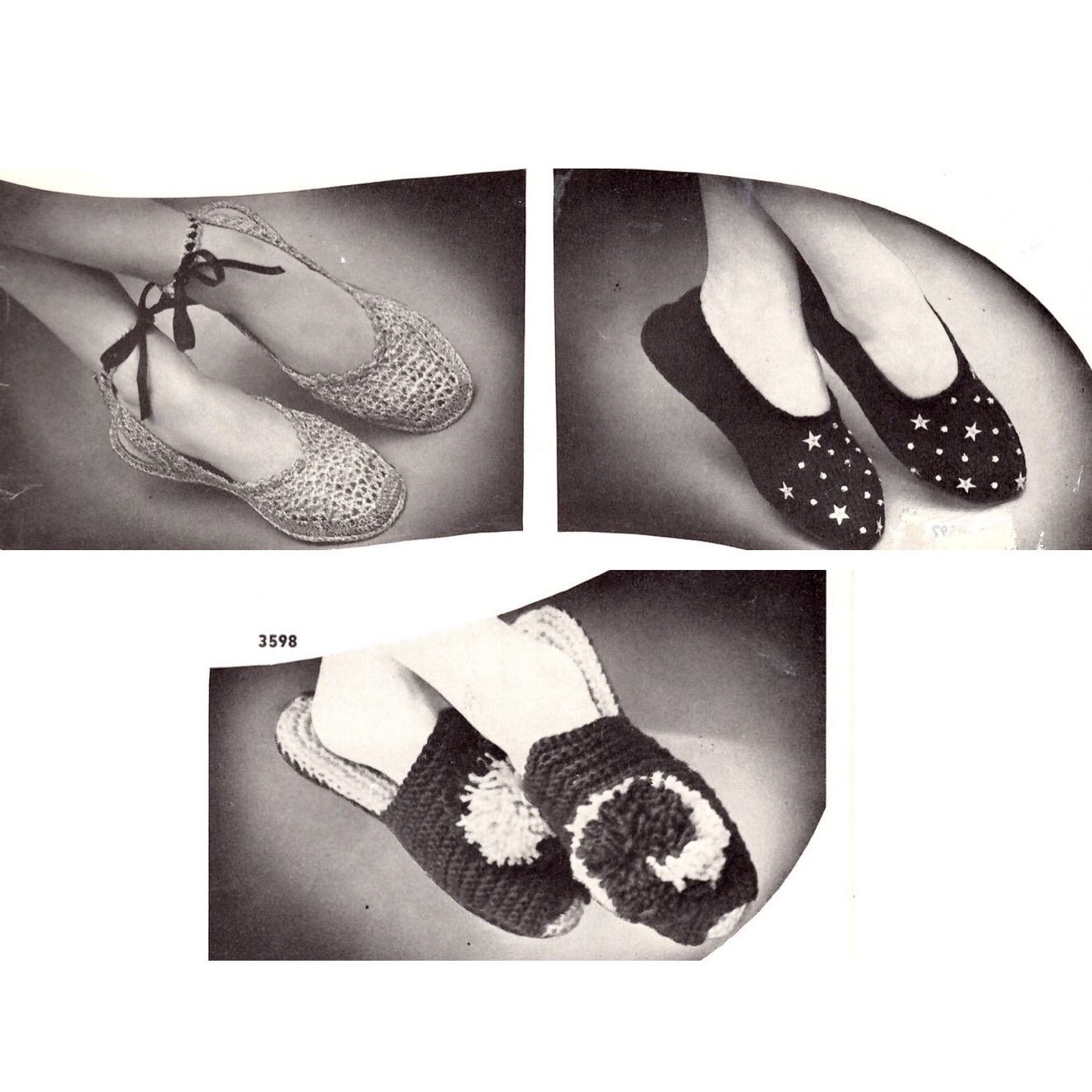 Vintage Slippers Knit and crochet PDF patterns