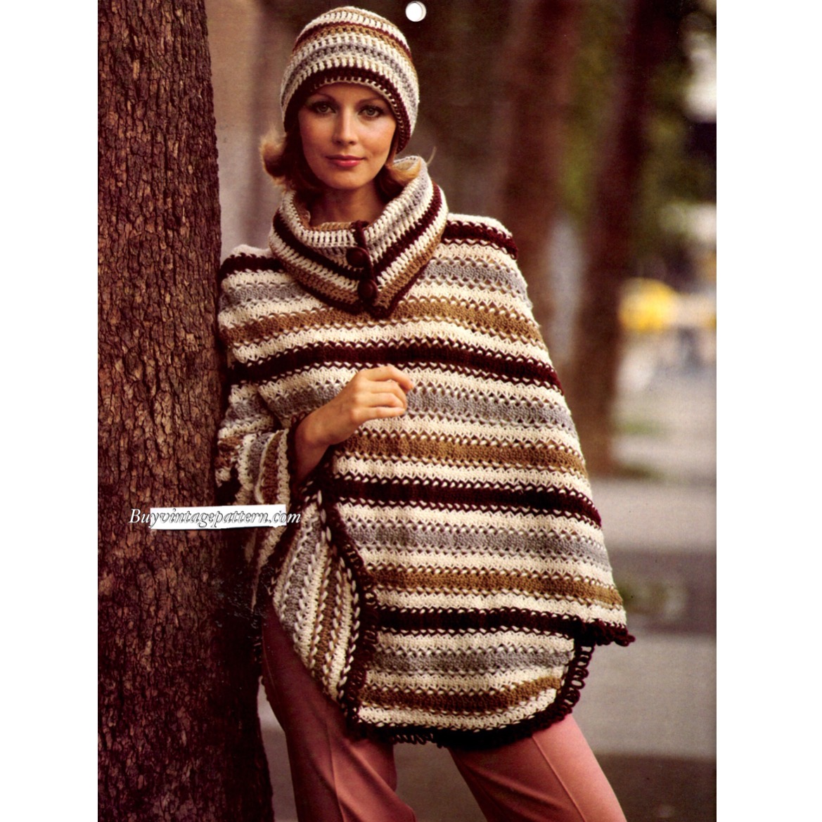 Poncho Hat Crochet pattern downloadable PDF