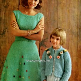 Dress,Jacket Knit pattern downloadable PDF vintage