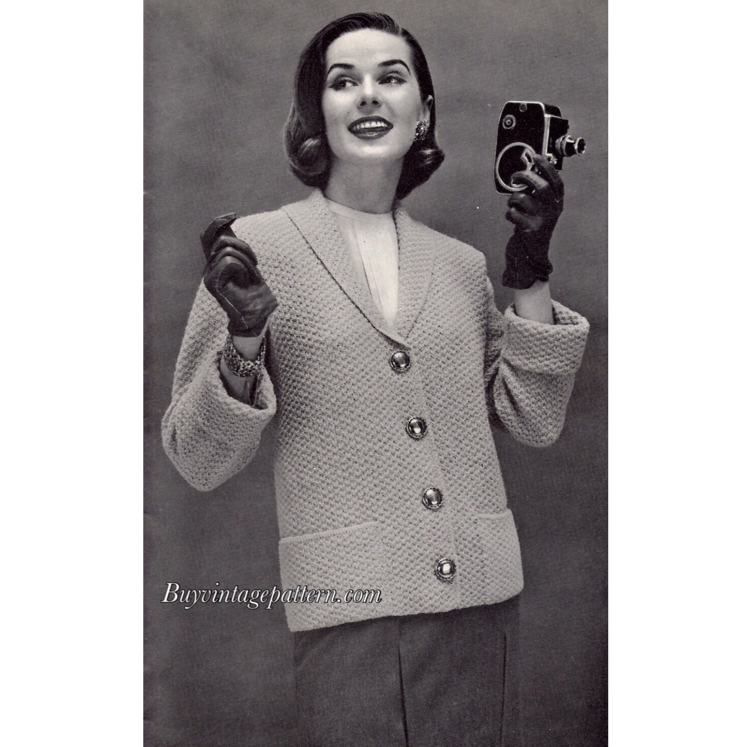 Vintage Jacket knitting pattern downloadable PDF