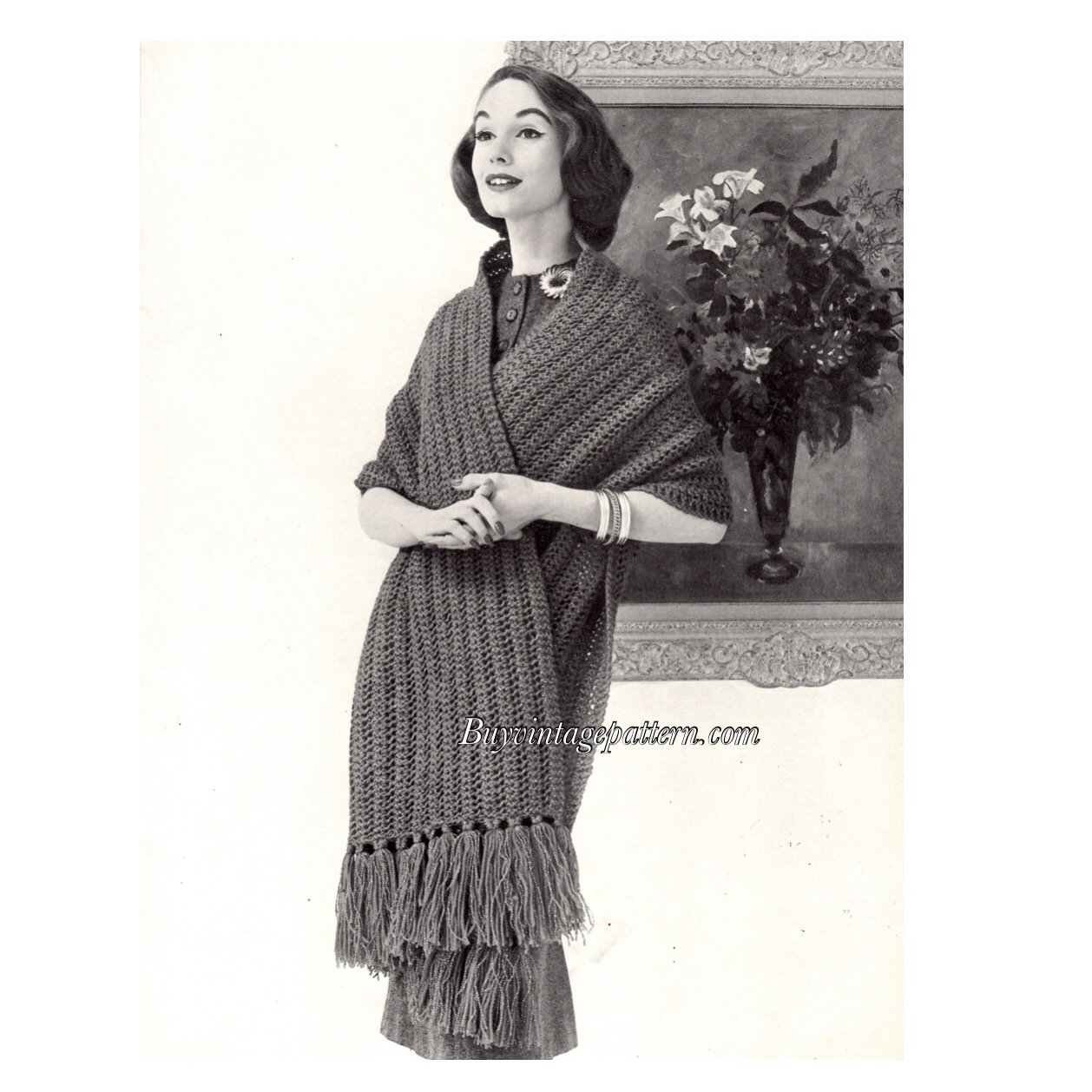 Vintage Stole Knitting pattern downloadable PDF