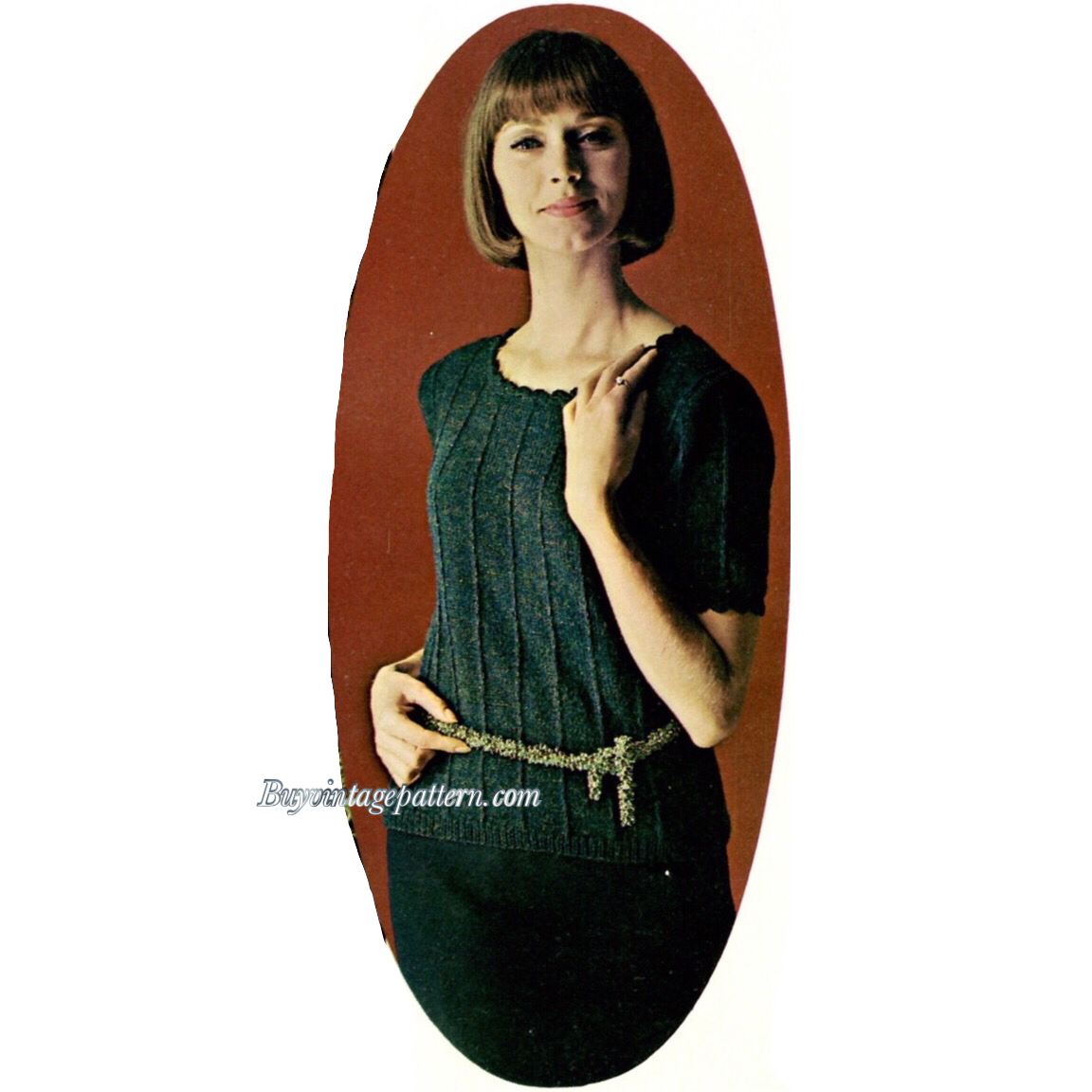 Vintage Blouse knitting pattern downloadable PDF