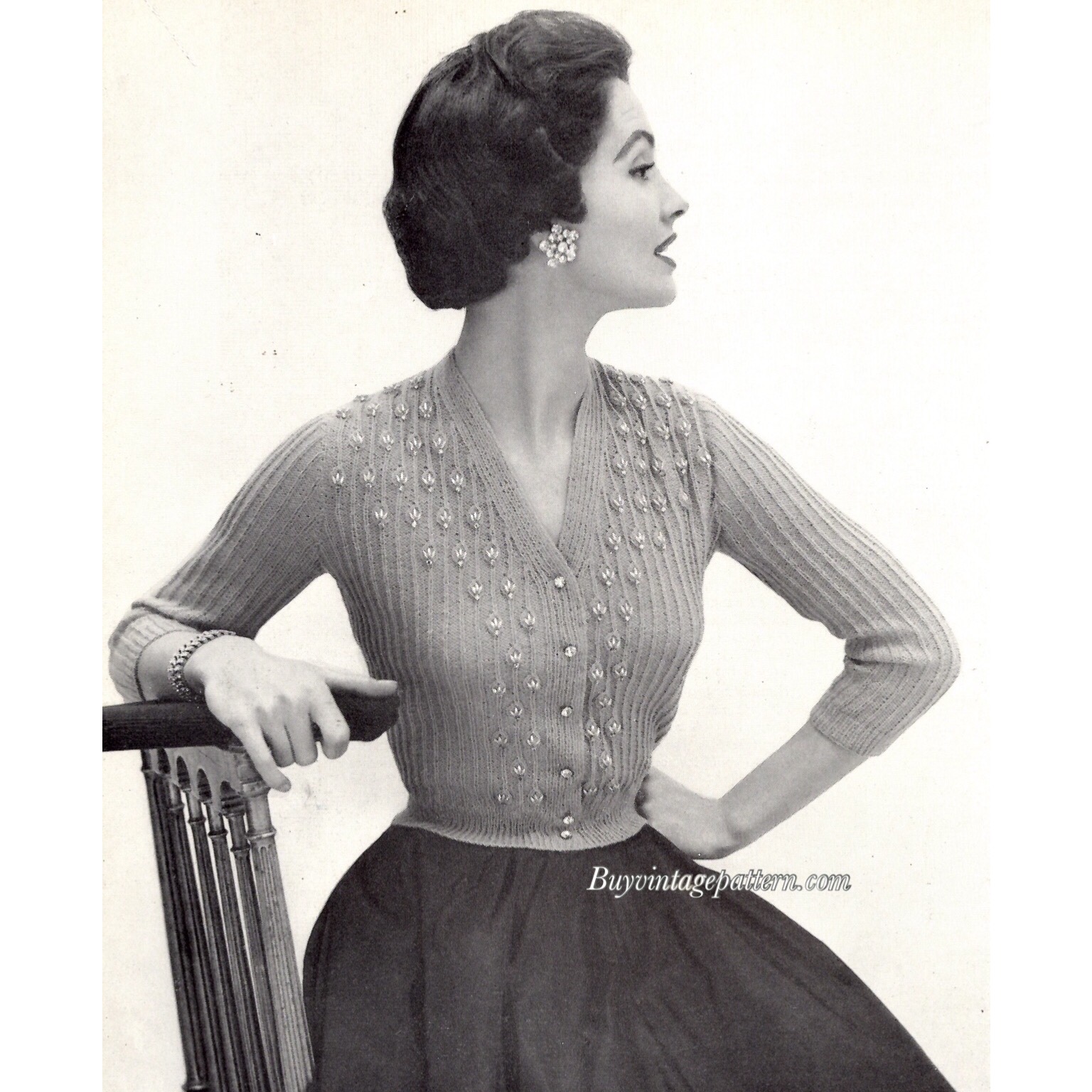 Vintage Blouse PDF knitting pattern