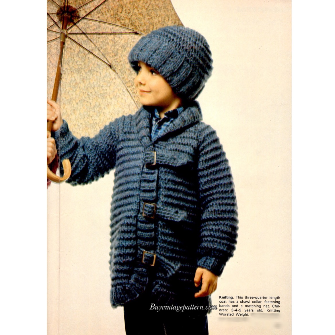 Retro Boy Coat Knitting pattern downloadable PDF