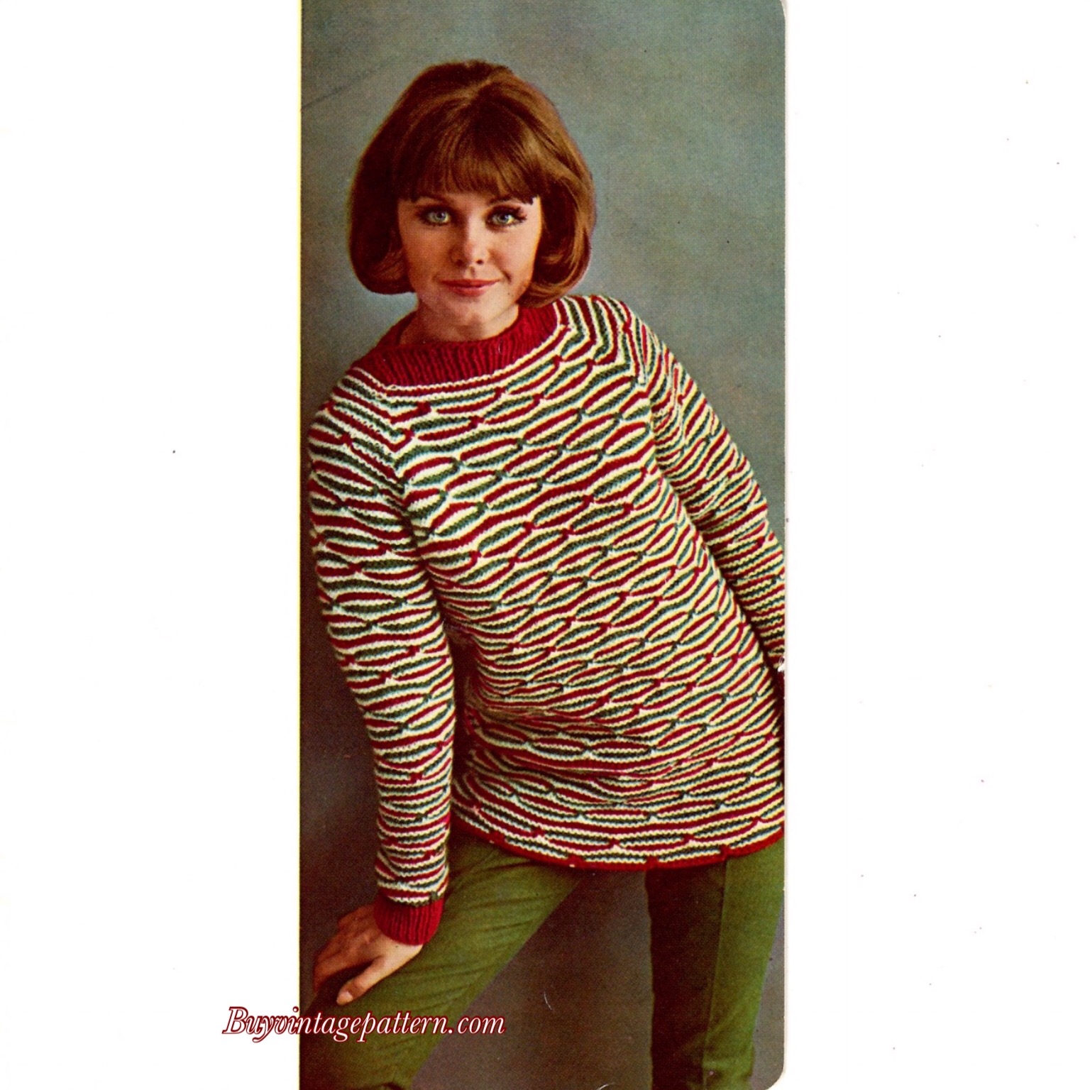 Vintage Pullover Knitting pattern downloadable PDF