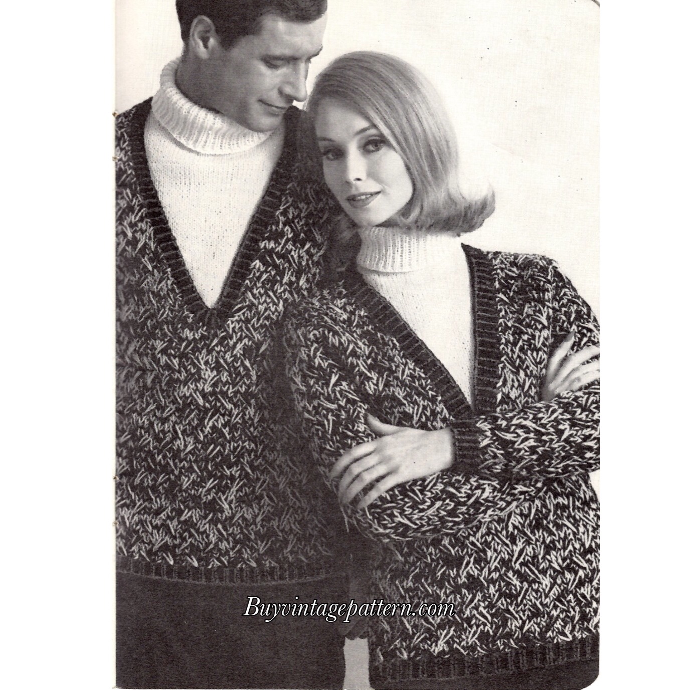 Vintage V Neck Pullovers PDF knit patterns