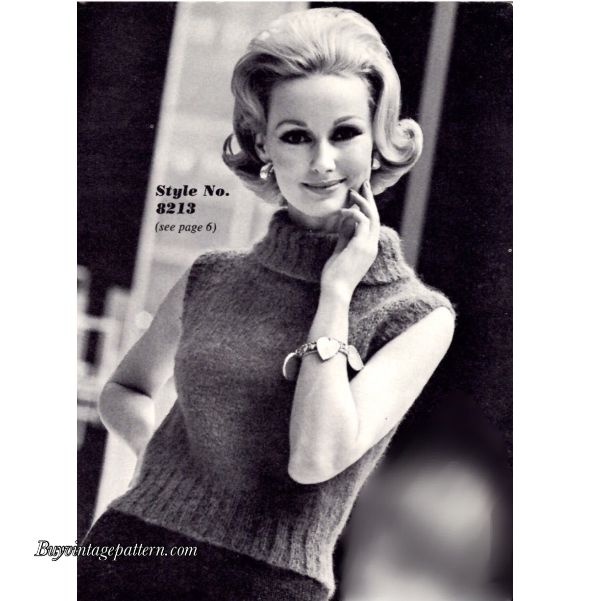 Turtleneck Blouse knit e-pattern