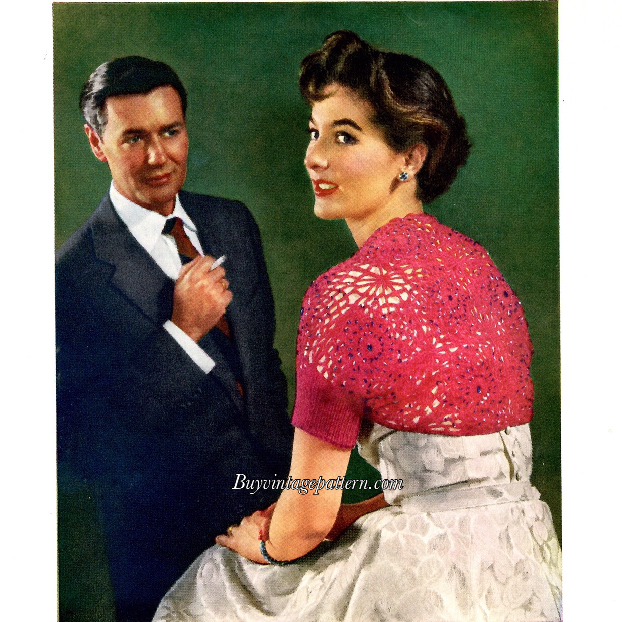 Vintage Shrug crochet pattern downloadable PDF