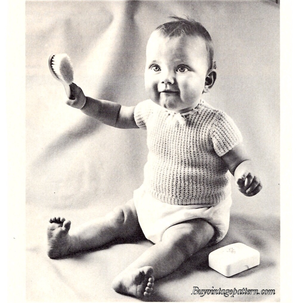 Vintage Baby Vest PDF Knitting pattern