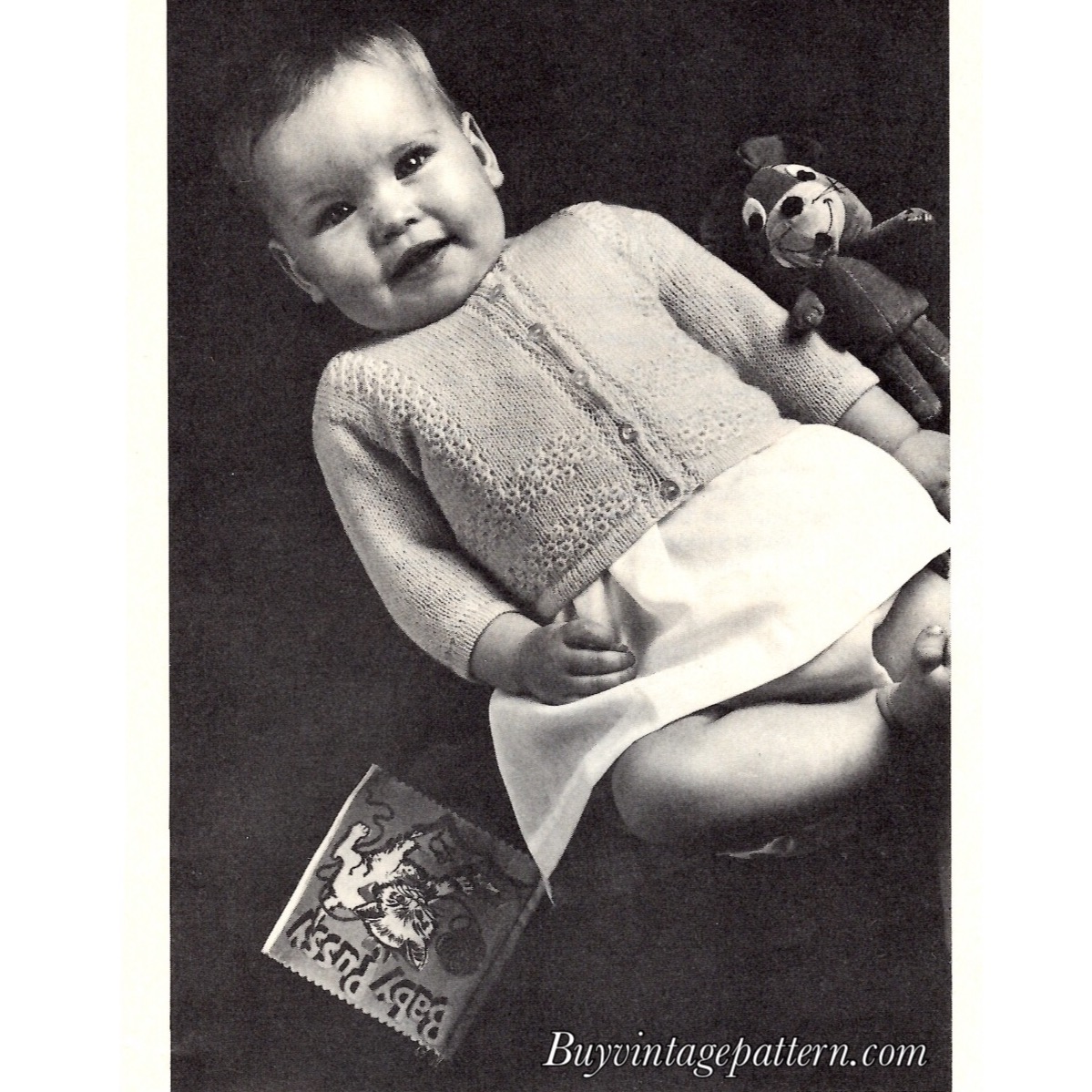 Vintage Baby Cardigan PDF knit pattern