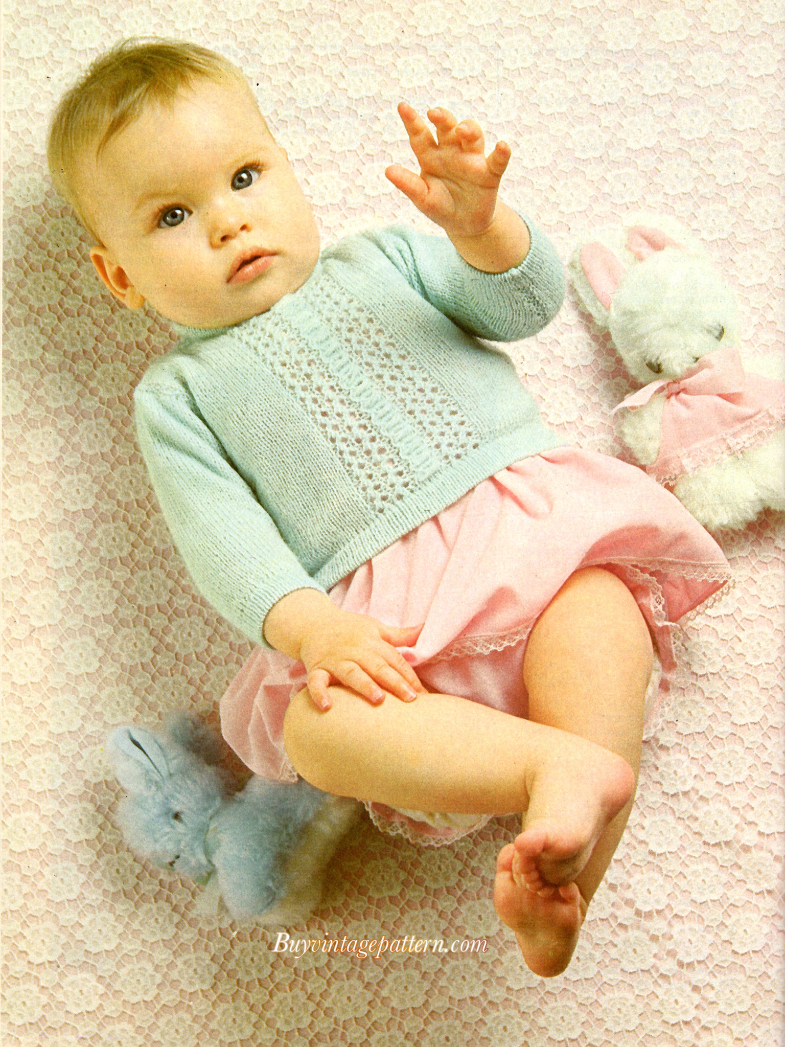 Vintage Baby Sweater Pdf Knitting Pattern