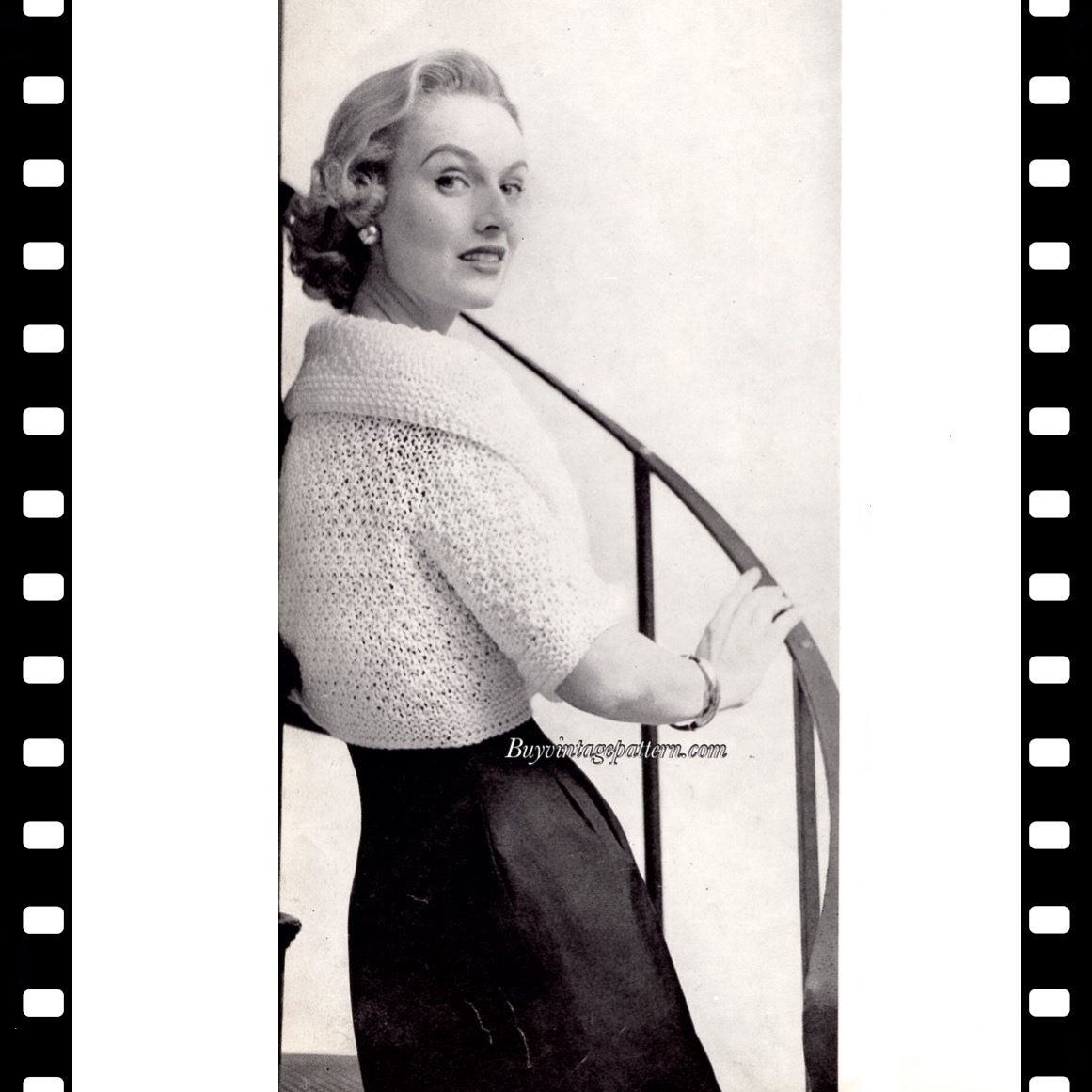 Vintage Shrug knitting pattern downloadable PDF