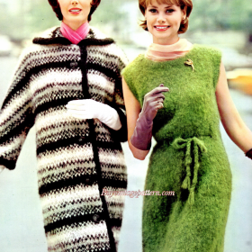 Dress and Coat knitting pattern PDF downloadable