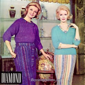 Vintage Blouse,Pullover knit patterns downloadable PDF