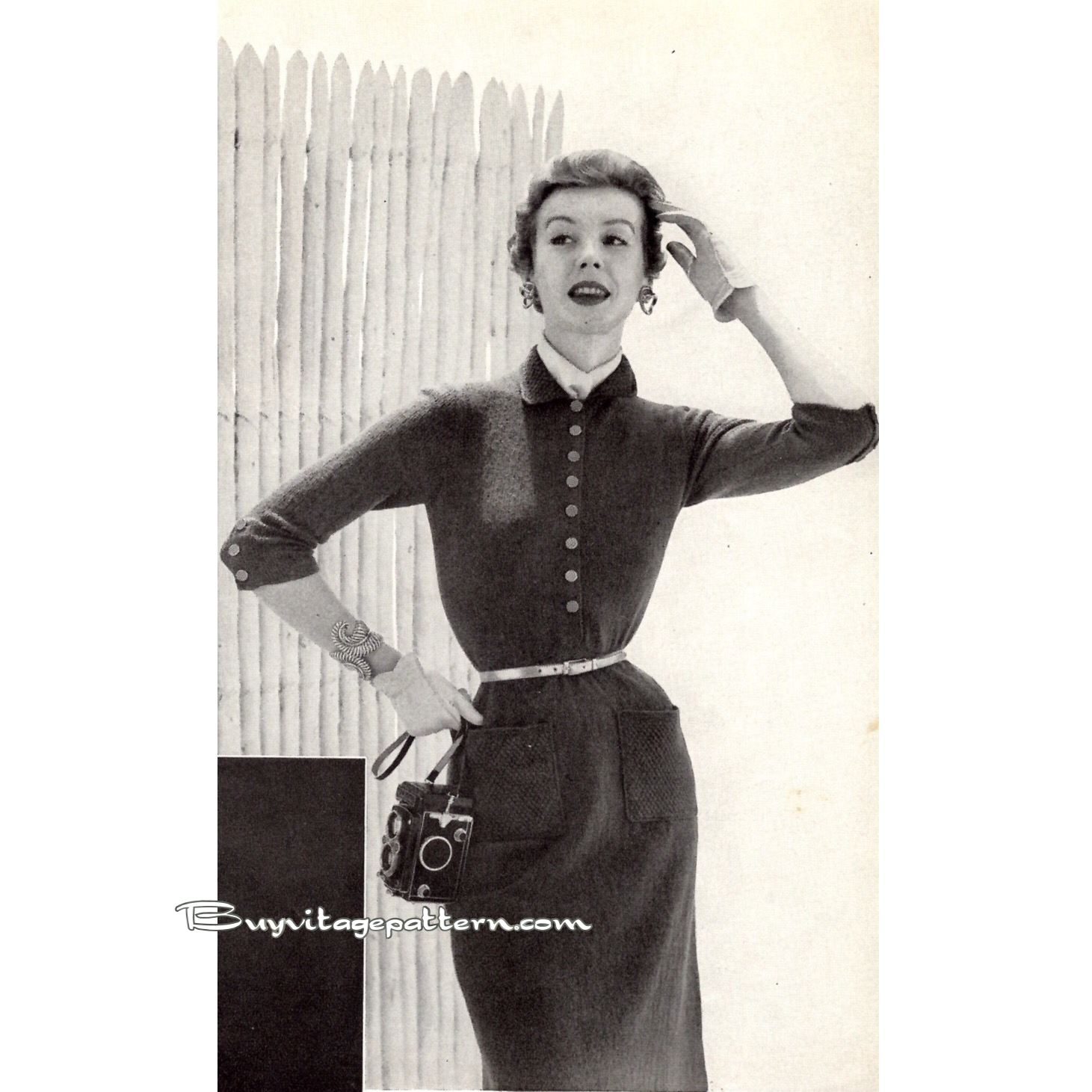 Vintage Dress Knit pattern downloadable PDF