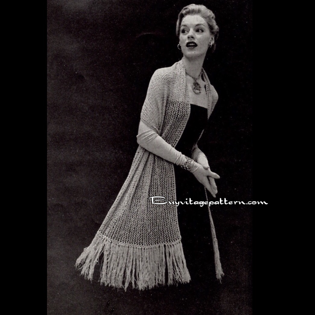Vintage Stole Knitting pattern downloadable PDF