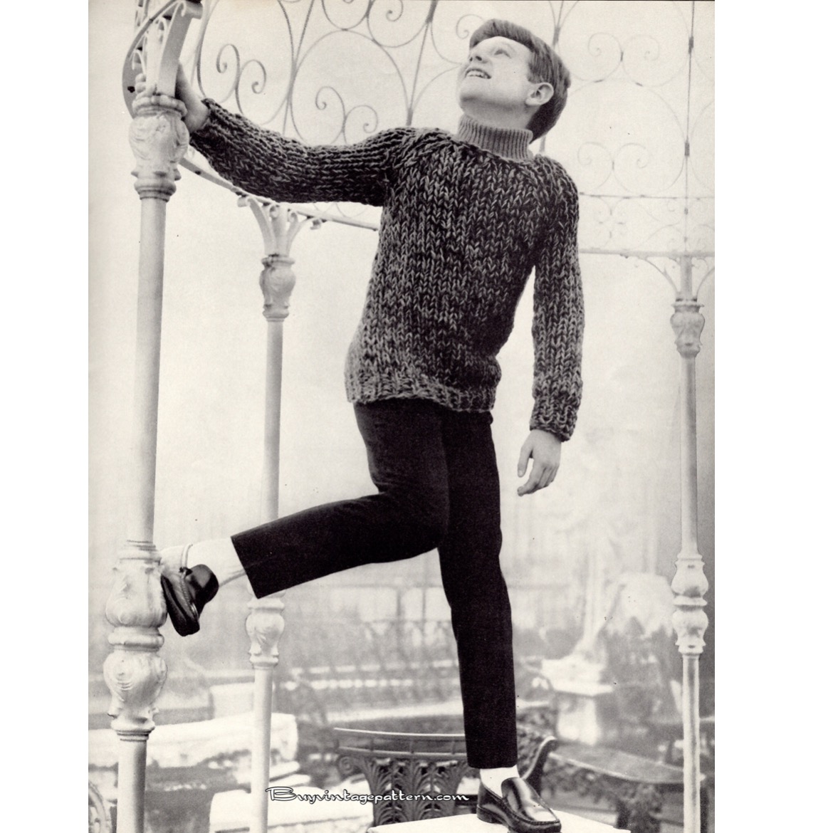 Vintage Boy Pullover Knit pattern downloadable PDF