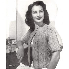 Vintage Bed Jacket Knit pattern downloadable PDF