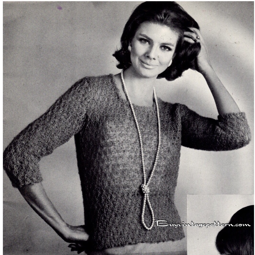 Lace Blouse Knitting pattern downloadable PDF vintage