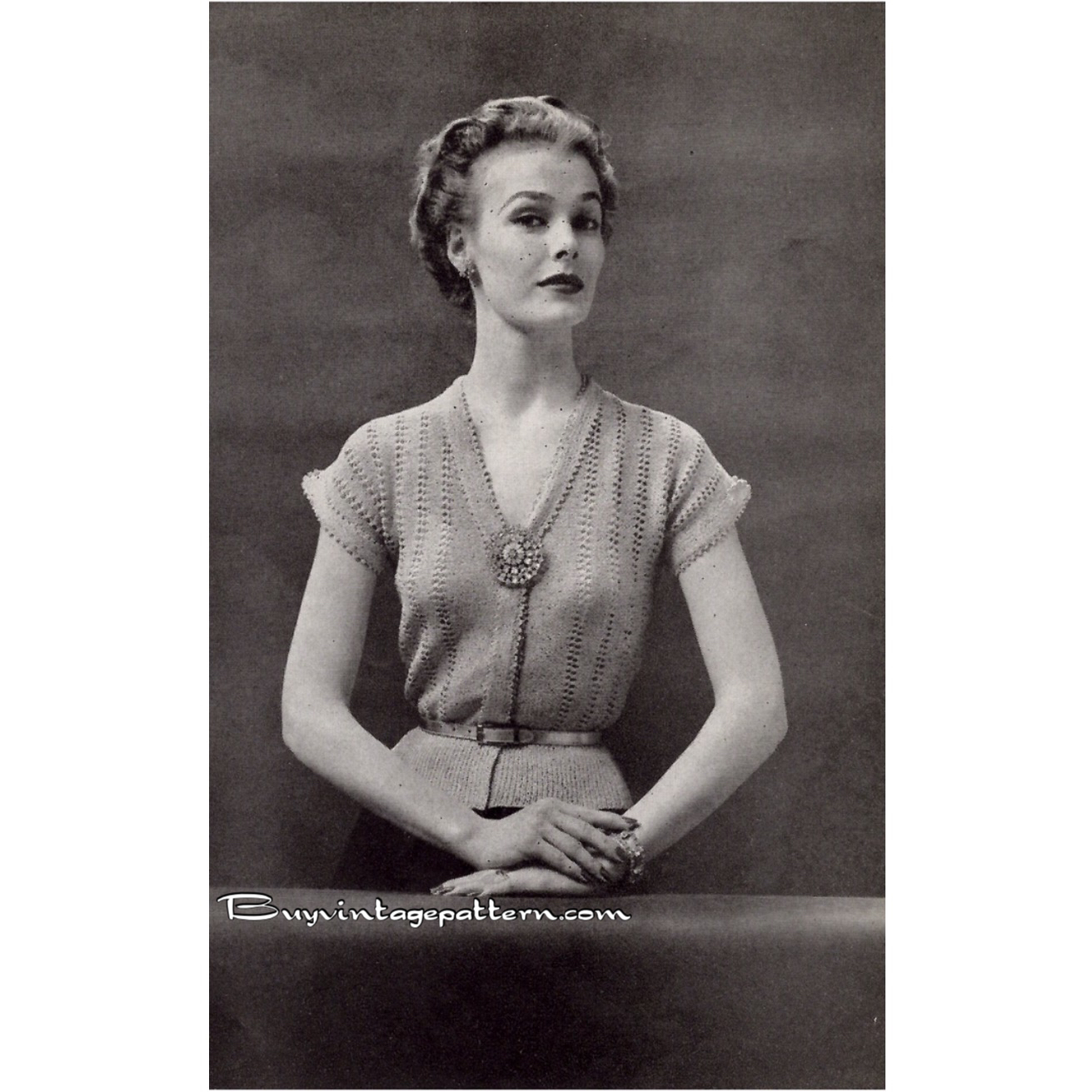 Vintage Blouse PDF knitting pattern