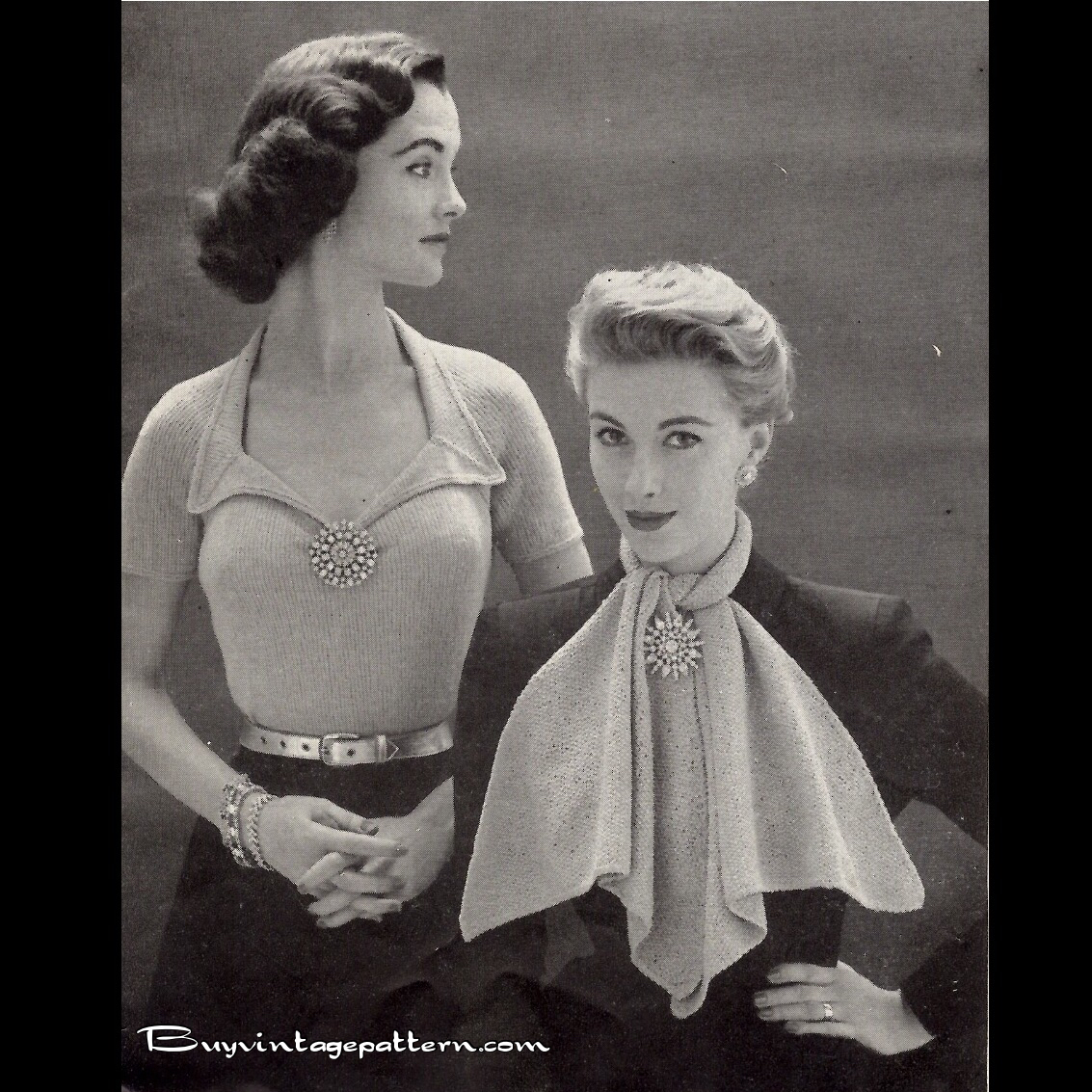 Blouse and Scarf PDF knit patterns