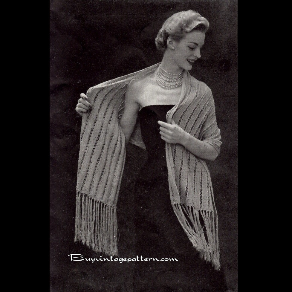 Vintage Stole Knitting pattern downloadable PDF