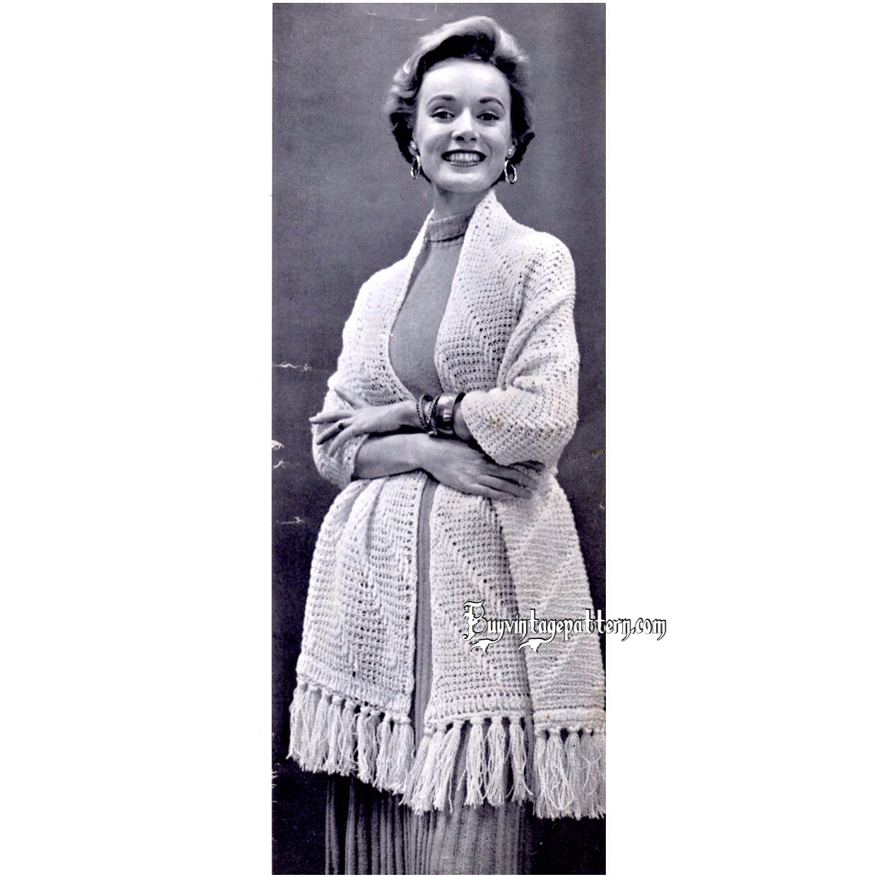 Vintage Stole knitting pattern downloadable PDF