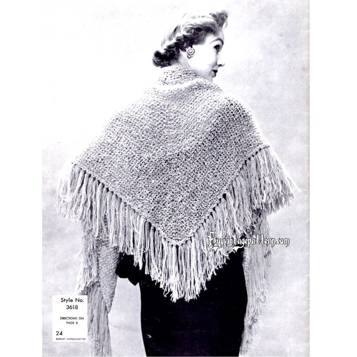 Vintage Shawl knitting pattern downloadable PDF