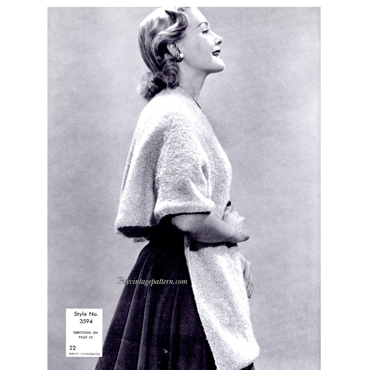 Vintage Shawl knitting pattern downloadable PDF