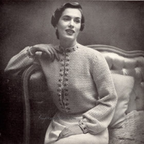 Bed jacket crochet pattern downloadable PDF vintage