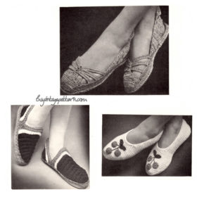Beautiful Vintage Slippers crochet patterns PDF downloadable